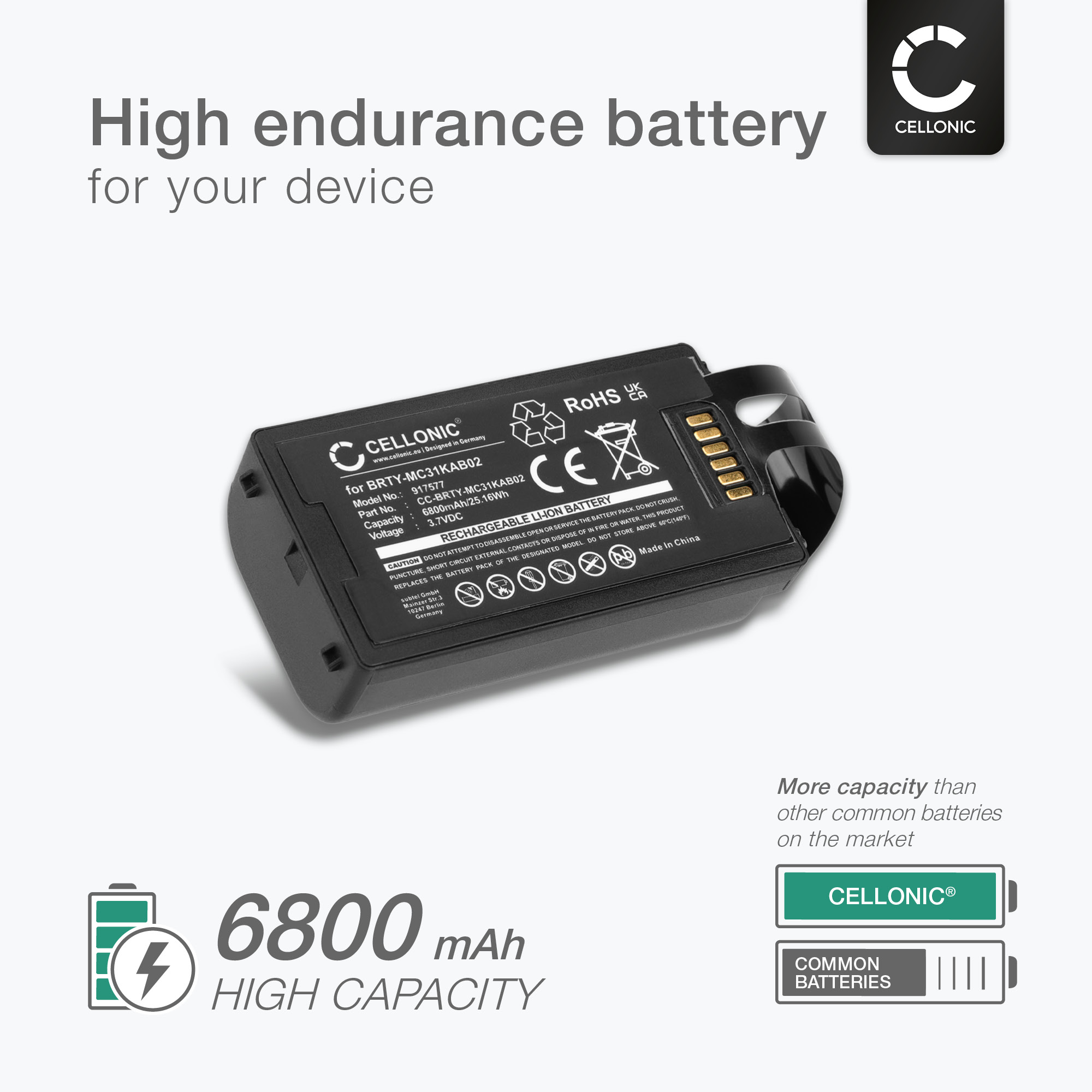 thumbnail image 2 of Artisan Power, Ims Motorola / Symbol MC3100 And MC3190 Scanners Replacement Extended Battery W 8 Longer Life Ingm02fb81 2 of 12