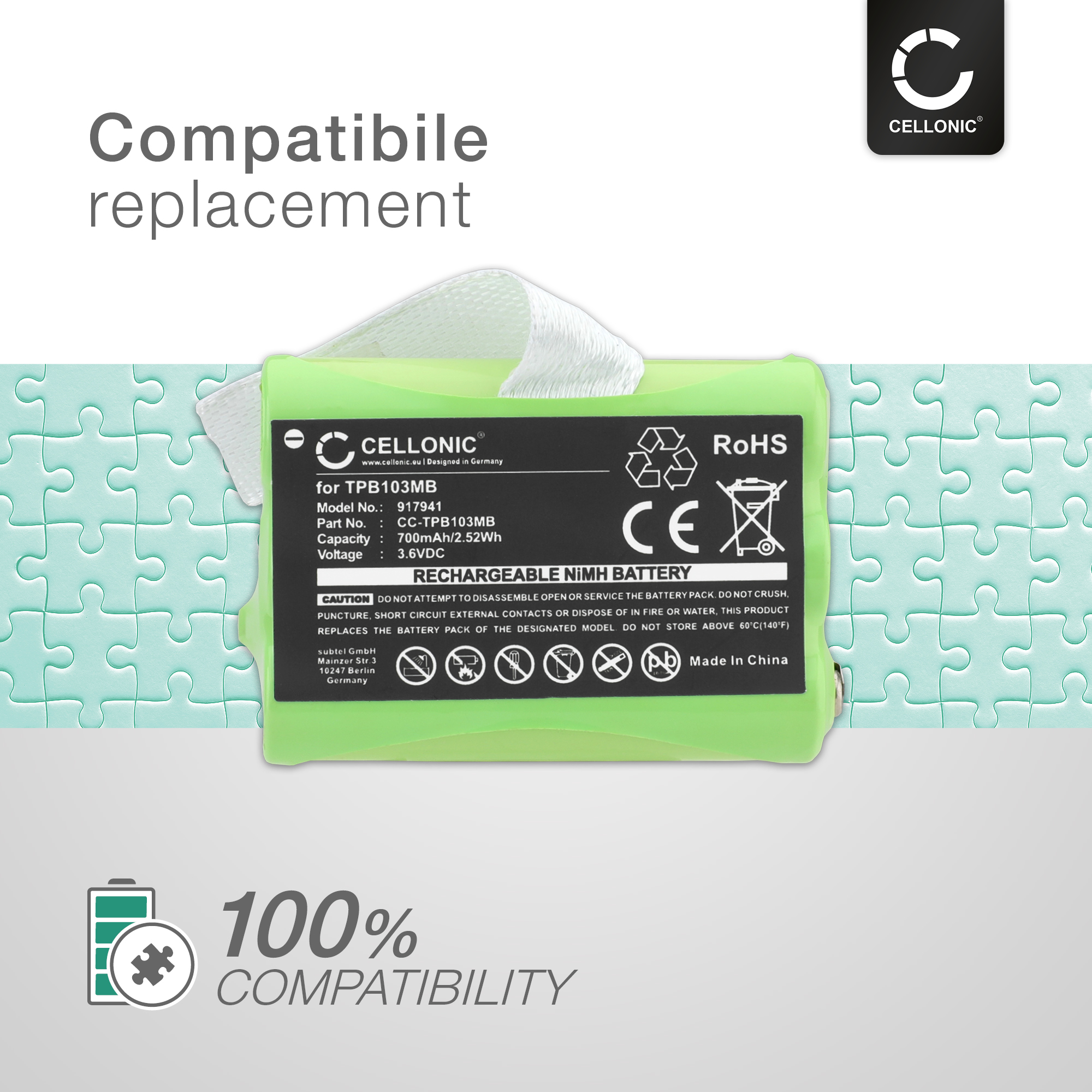 Batterie Babyphone CELLONIC 1000mAh - Compatible Vtech BM1000/Philips Avent SCD530