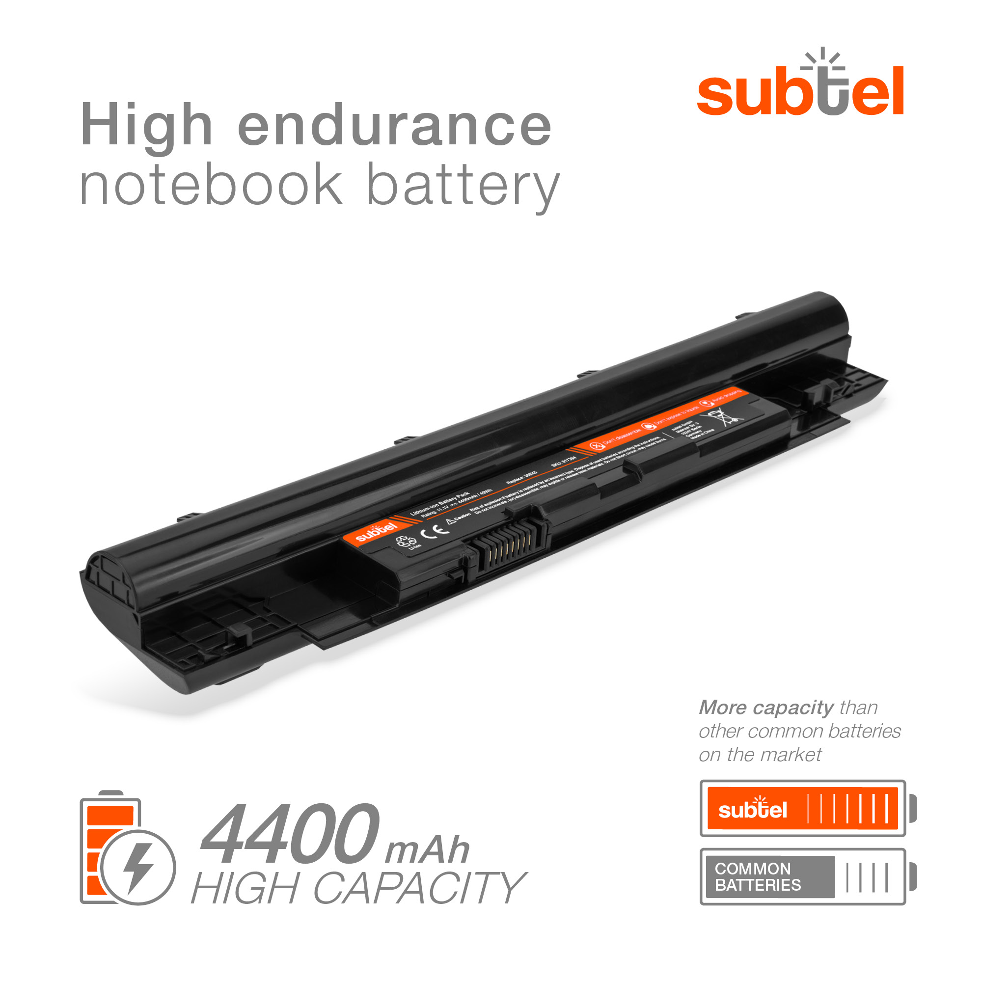 vhbw 1x batería Compatible con DELL Inspiron 14z (N411z), N411z, N311z Notebook (4400 mAh, 11,1 V, Li-Ion