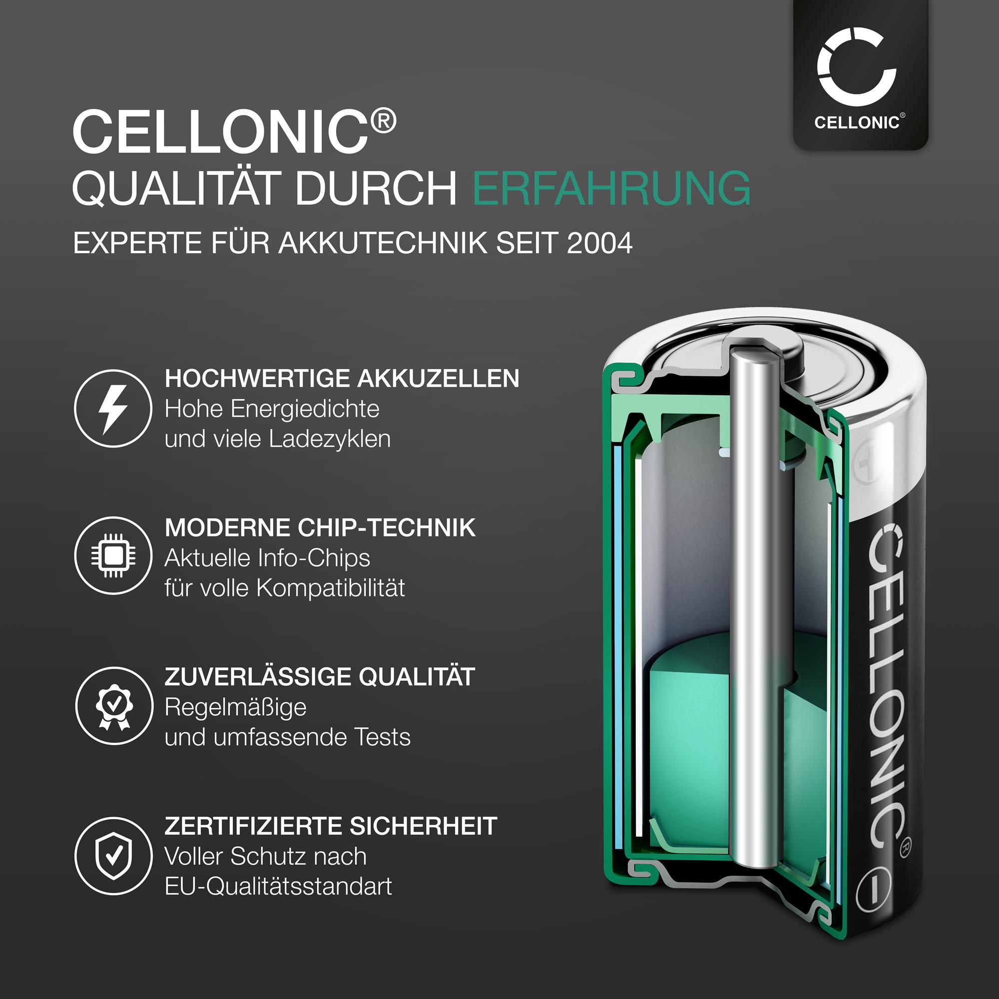 CELLONIC Ersatzakku Für Insta360 One X – 2 Stück, 1100mAh, 3.8V – Langlebig & Sicher