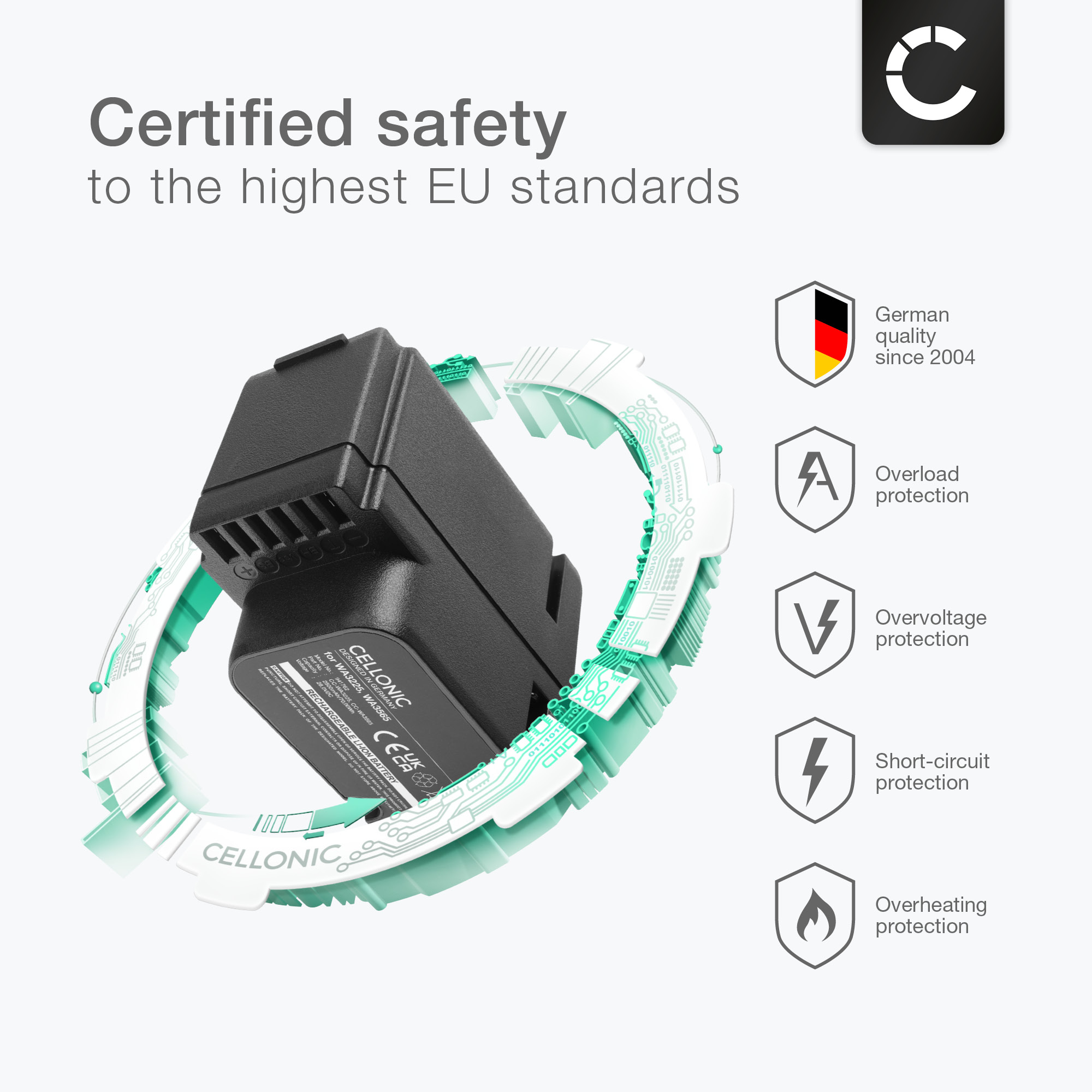 Estry Battery Replacement For Worx Landroid WR111MI WG794 Landroid